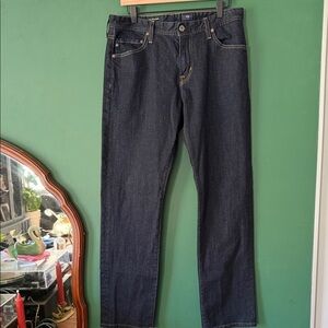 AG Adriano Goldschmied Mens 33x34 The Graduate Tailored Leg Navy Jeans